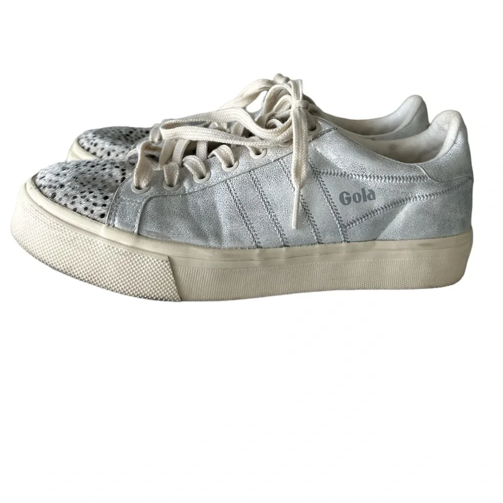 Gola Orchid II Leopard Women's sneakers size 8 white and silver metallic